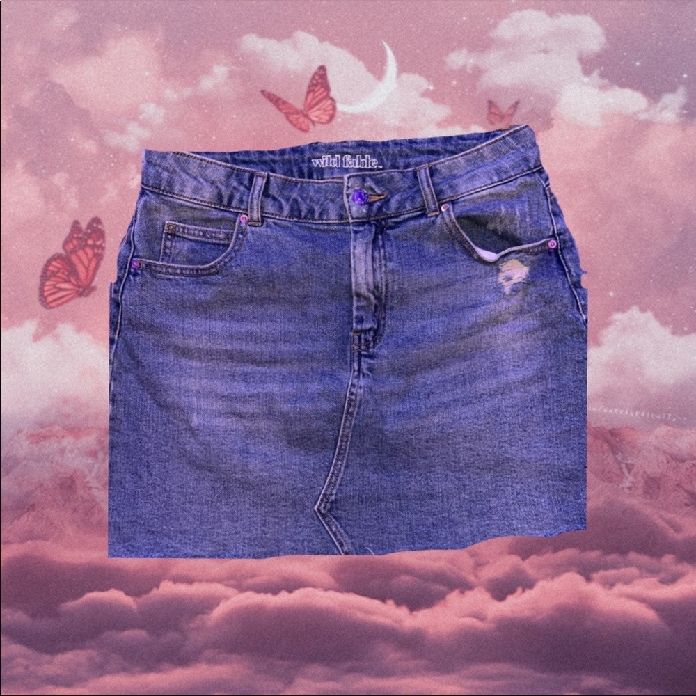 Wild fable ripped Jean skirt